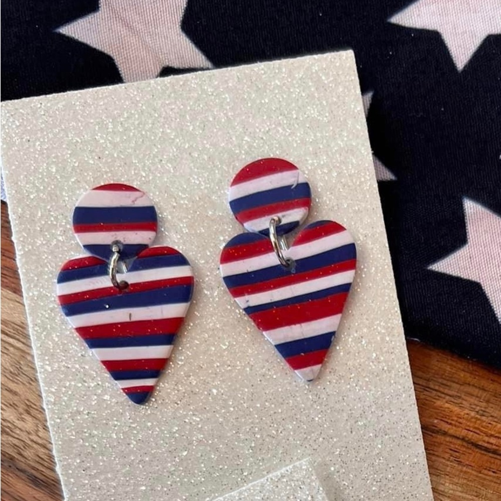 Plumber clay patriotic earrings